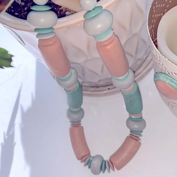 Vintage Retro Choker Necklace and Earring Set 80s Style - Picture 3 of 6